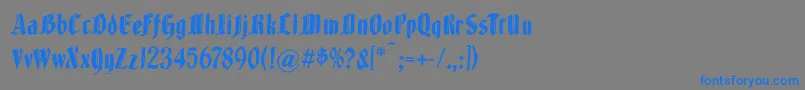 Brokenwoodtypes Font – Blue Fonts on Gray Background