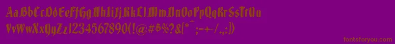 Brokenwoodtypes-Schriftart – Braune Schriften auf violettem Hintergrund