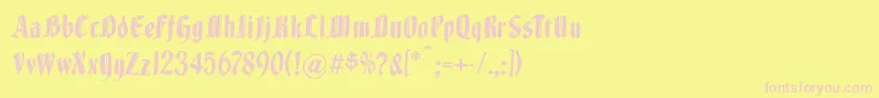 Brokenwoodtypes Font – Pink Fonts on Yellow Background