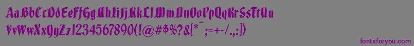 フォントBrokenwoodtypes – 紫色のフォント、灰色の背景