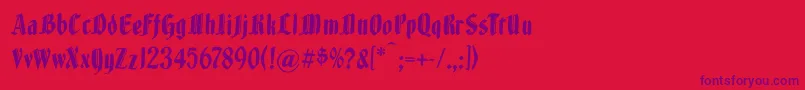 Brokenwoodtypes Font – Purple Fonts on Red Background