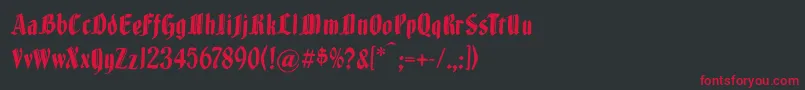 fuente Brokenwoodtypes – Fuentes Rojas Sobre Fondo Negro