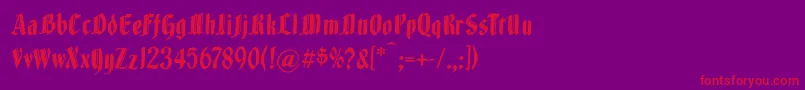 Brokenwoodtypes Font – Red Fonts on Purple Background