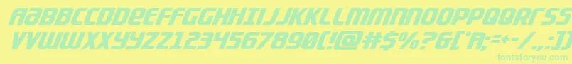 Lightsidercompactital Font – Green Fonts on Yellow Background