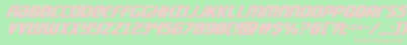 Lightsidercompactital-fontti – vaaleanpunaiset fontit vihreällä taustalla