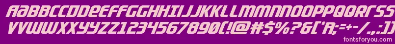 Lightsidercompactital-Schriftart – Rosa Schriften auf violettem Hintergrund