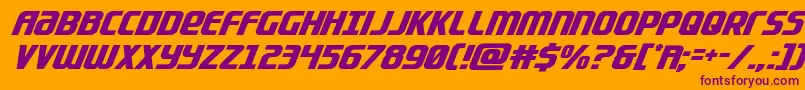 Lightsidercompactital-fontti – violetit fontit oranssilla taustalla