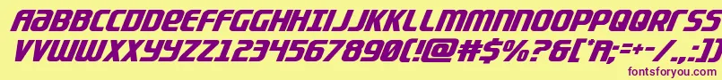 Lightsidercompactital Font – Purple Fonts on Yellow Background