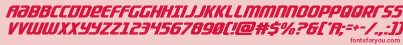 Lightsidercompactital-fontti – punaiset fontit vaaleanpunaisella taustalla