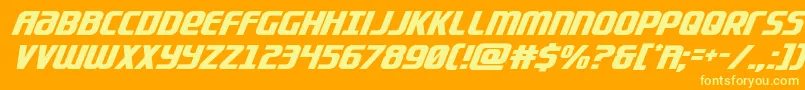 Lightsidercompactital Font – Yellow Fonts on Orange Background