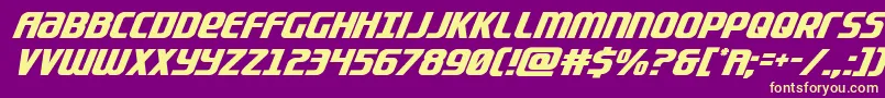 Lightsidercompactital-fontti – keltaiset fontit violetilla taustalla