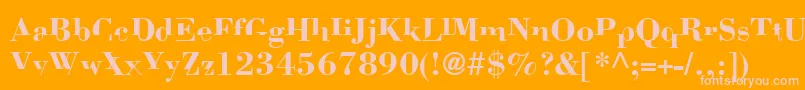 Bodom Font – Pink Fonts on Orange Background