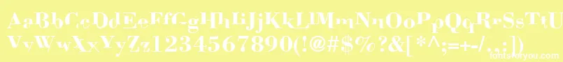 Bodom Font – White Fonts on Yellow Background