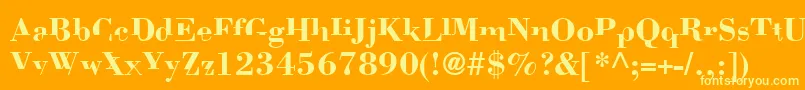 Bodom Font – Yellow Fonts on Orange Background