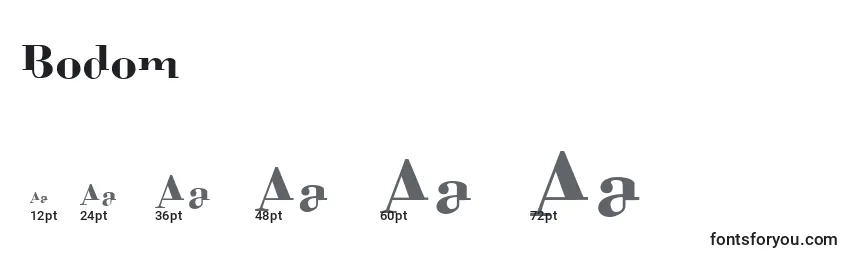 Размеры шрифта Bodom