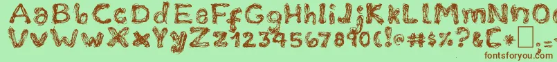 TheGrudge Font – Brown Fonts on Green Background