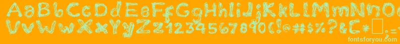 TheGrudge Font – Green Fonts on Orange Background