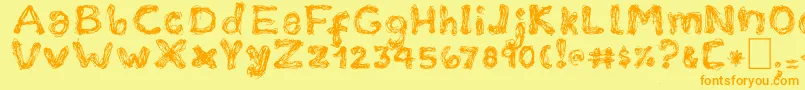 TheGrudge Font – Orange Fonts on Yellow Background