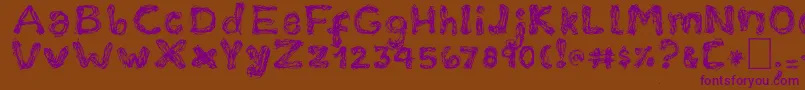 TheGrudge Font – Purple Fonts on Brown Background