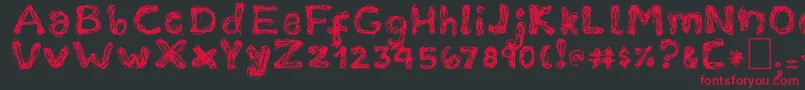 TheGrudge-Schriftart – Rote Schriften auf schwarzem Hintergrund