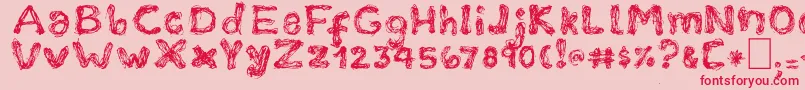 TheGrudge-Schriftart – Rote Schriften auf rosa Hintergrund