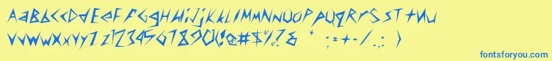 CuneifontRegular Font – Blue Fonts on Yellow Background