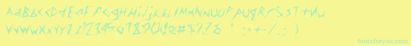 CuneifontRegular Font – Green Fonts on Yellow Background