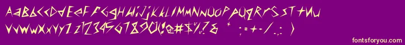 CuneifontRegular Font – Yellow Fonts on Purple Background