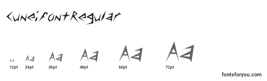 Размеры шрифта CuneifontRegular
