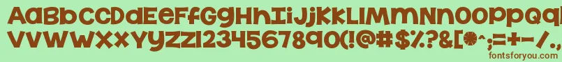 Kgthelasttime-Schriftart – Braune Schriften auf grünem Hintergrund