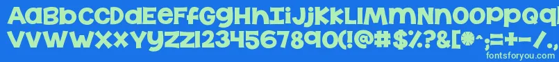 More about Kgthelasttime Font Kgthelasttime Font – Green Fonts on Blue Background