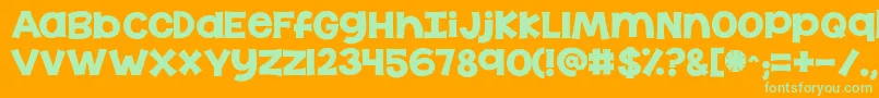 Kgthelasttime Font – Green Fonts on Orange Background