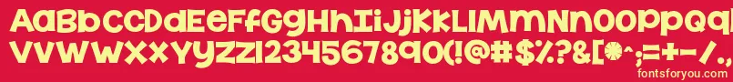 Kgthelasttime Font – Yellow Fonts on Red Background