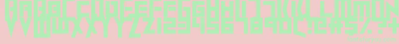 Extinctionevent-Schriftart – Grüne Schriften auf rosa Hintergrund