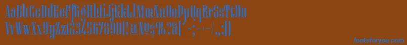 フォントMiserichordiac – 茶色の背景に青い文字