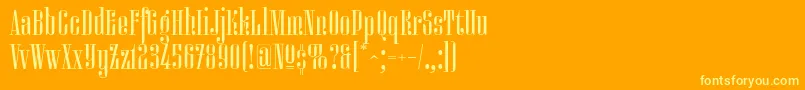 フォントMiserichordiac – オレンジの背景に黄色の文字