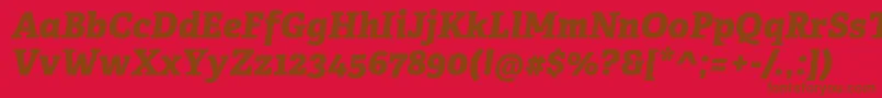 Police AdelleCyrillicExtraboldItalic – polices brunes sur fond rouge