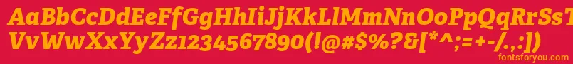 AdelleCyrillicExtraboldItalic Font – Orange Fonts on Red Background