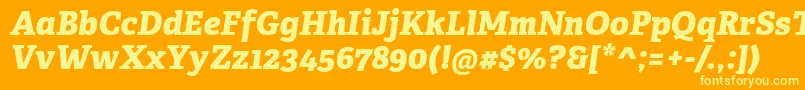More about AdelleCyrillicExtraboldItalic Font AdelleCyrillicExtraboldItalic Font – Yellow Fonts on Orange Background