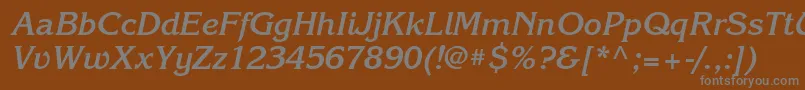 KorinnaattBolditalic Font – Gray Fonts on Brown Background
