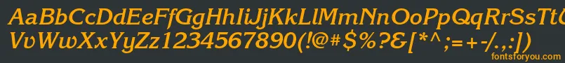 フォントKorinnaattBolditalic – 黒い背景にオレンジの文字