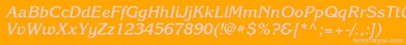 Шрифт KorinnaattBolditalic – розовые шрифты на оранжевом фоне