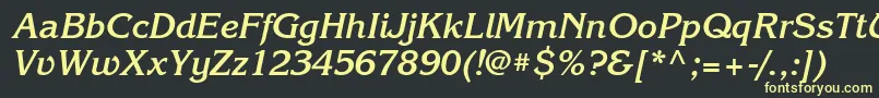 フォントKorinnaattBolditalic – 黒い背景に黄色の文字