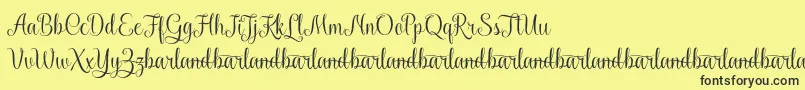 KaiyilaScriptDemo-Schriftart – Schwarze Schriften auf gelbem Hintergrund