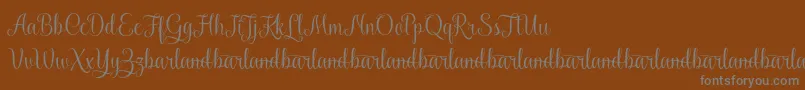 KaiyilaScriptDemo-Schriftart – Graue Schriften auf braunem Hintergrund