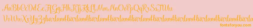 KaiyilaScriptDemo-Schriftart – Orangefarbene Schriften auf rosa Hintergrund