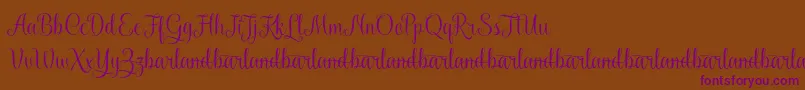 KaiyilaScriptDemo Font – Purple Fonts on Brown Background