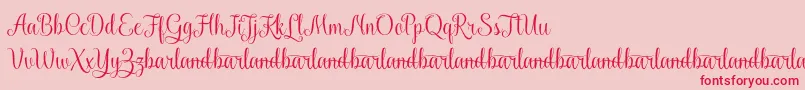 KaiyilaScriptDemo-Schriftart – Rote Schriften auf rosa Hintergrund