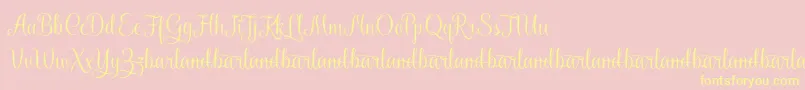 KaiyilaScriptDemo Font – Yellow Fonts on Pink Background