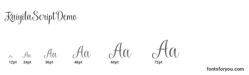 KaiyilaScriptDemo Font Sizes